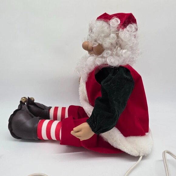 Vintage Telco Animated Motionette Elf Santa Christmas Ornament Working - Picture 6 of 9